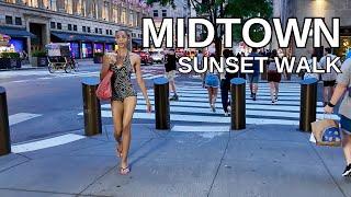 NEW YORK CITY Walking Tour 4K - MIDTOWN - Sunset Walk