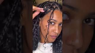 Doing boho goddess braids on my natural hair #braids #bohobraids#goddessbraids