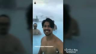 Shirtless Holiday Chicco Jerikho in Blue Lagoon
