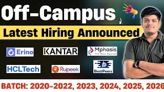 Mphasis Kantar Rupeek Off Campus Latest Hiring  2020-2022 2023 2024 2025 2026 BATCH