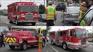 LAFD Fire Trucks responding to Train Collision Squad 21