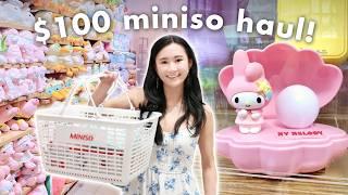 MINISO shop with me + $100 haul ️ *cute & useful Sanrio items*