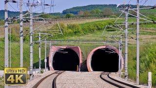 Austria Fast trains 160 kmh - 200 kmh - 230 kmh - Westbahn - Wienerwaldtunnel Westportal 4K