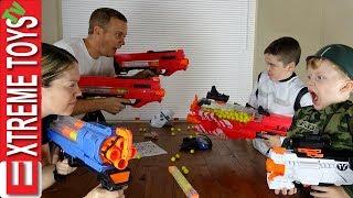 Parents Vs  Kids Nerf War Ethan and Cole make the Sneak Attack Squad with Nerf Rivals