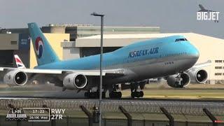 LIVE London Heathrow Airport - Korean 747-8i Returns
