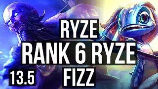 RYZE vs FIZZ MID  Rank 6 Ryze 5312  TR Grandmaster  13.5