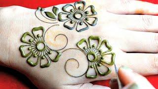 Easy Simple New Backhand Floral Henna Design