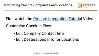 Integrating Procore Companies and Locations