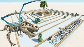 ESCAPE FROM ALIEN T-REX SKELETON - LAST SURVIVOR - Animal Revolt Battle Simulator