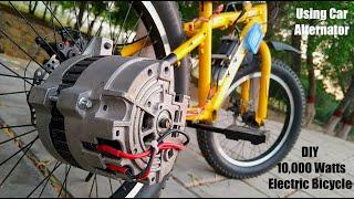 Bicycle Conversion using a 10000 Watt Car Alternator