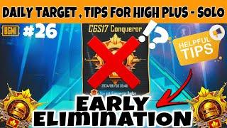 DAY 26   DEMOTIVATED ⁉️No Worries  Daily TIPS FOR CONQUEROR & DAILY TARGET - SOLO