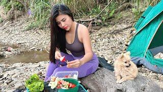 TIME LAPSE 05 DAYS BEAUTIFUL GIRL CAMPING RELAXING WITH NATURE  ASMR Cooking Girl97SoloCamp
