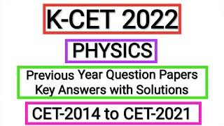 KCET 2021 PHYSICS Previous Year QP with Solutions