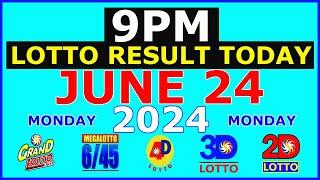 Lotto Result Today 9pm June 24 2024 PCSO