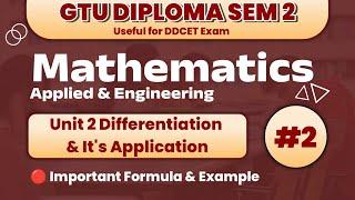 Lect 2  Diploma Sem 2 Mathematic  CH 2 Differentiation & its applications  All Branch 2024 - 25
