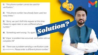 This phone number cannot be used for verification SolutionAll Gmail Phone number problems Solution