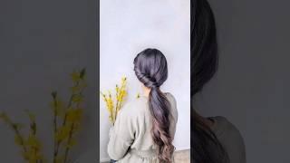 Side Twisted Ponytail Hairstyle Day 230-Day Hair Series  #ponytail #hairshorts  #partyhairstyle