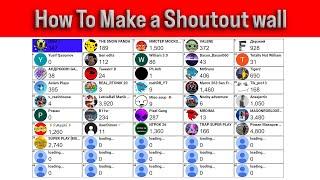 How to Make an Shoutout Wall