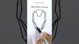 How to Draw Iron Man face #shorts #ironman #trending #shortsvideo