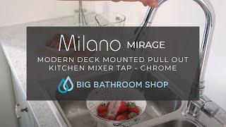 Milano Mirage - Modern Deck Mounted Pull Out Kitchen Mixer Tap  Big Bathroom Shop