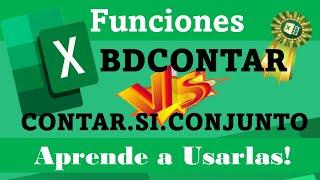 FUNCIONES BDCONTAR Y CONTAR.SI.CONJUNTO DE EXCEL- APRENDE A USARLAS  EJERCICIOS PRÁCTICOS Y FÁCILES