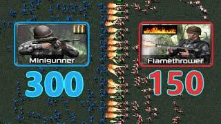 Minigunners vs Flamethrowers - Same Cost - Tiberian Dawn Remastered