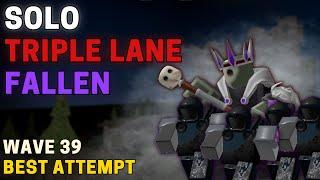 TDS - SOLO TRIPLE LANE FALLEN Wave 39 Best Attempt - Derelict Outpost  ROBLOX