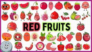 40 Red Fruits Name for Kids - Learn Names & Red Color Fruits for Children