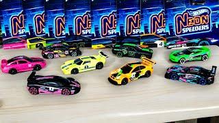 Unboxing Hot Wheels Neon Speeders Mix 3 - Mcalren F1Porsche 911 GT3Ford GTCorvette