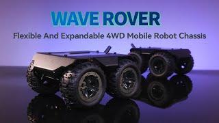 4WD Mobile Robot Chassis WAVE ROVER Full Metal Body ESP32 Module Multiple hosts Support