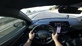 Hyundai i20 N  POV drive on Autobahn  Raw sound