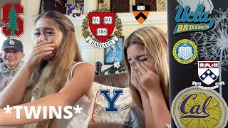 COLLEGE DECISION REACTIONS  TWINS  HARVARD YALE STANFORD PRINCETON UCLA AND MORE 2022