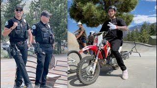 Dirt Bikes In Skatepark COPS - Buttery Vlogs Ep99