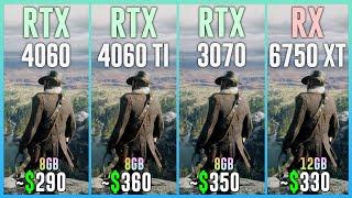 RTX 4060 vs RTX 4060 TI vs RTX 3070 vs RX 6750 XT - Test in 20 Games