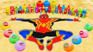 How to make Rainbow Spiderman withOrbeez Fanta Sprite Coca Cola vs Mentos & Popular Sodas