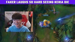 Faker laughs so hard seeing Keria die   T1 Stream Moments  T1 cute moments