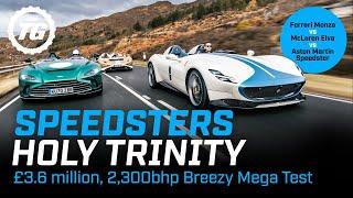 Ferrari Monza vs McLaren Elva vs Aston Martin Speedster – £3.6m 2300bhp mega test  Top Gear