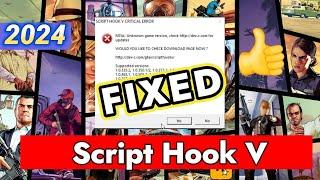 How to Fix Script hook V Critical Error 1.0.3258.0  GTA V Update Error Fix 2024