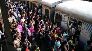 mumbai local train - women boarding the ladies only carriage