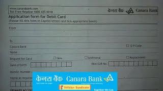 Canara Bank ATM Card Form Fill Up 2024  Canara Bank ATM Card Application Form How to Fill ?
