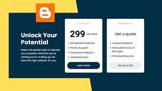 How To Add Responsive Pricing Table To Your Blogger Website