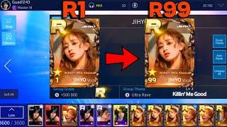 Upgrading Jihyo R1 to R99 SuperStar JYPNation cost what to use etc in the description
