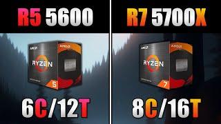 Ryzen 5 5600 Vs. Ryzen 7 5700X  Benchmark  10 Games Testados  1080p