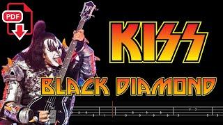 KISS - Black Diamond Bass Tabs  Notation @ChamisBass #kissbass #basstabs #kissband