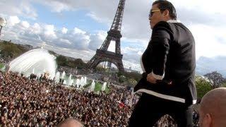 PSY GANGNAM STYLE Paris live flashmob at Trocadero with Cauet NRJ 파리 강남스타일 5.11.2012