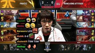 FNC vs HKA Game 3  2017 Worlds Play-In Round 2  Twitch VOD with Chat