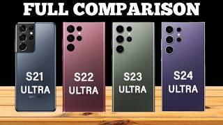 Samsung Galaxy S24 Ultra Vs Galaxy S23 Ultra Vs Galaxy S22 Ultra Vs Galaxy S21  ULTRA comparison