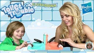 NEW Hasbro Toilet Trouble Flushdown Water Spray Game 4K