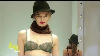 Sexy runway See through Fashion Show  Midnight hot transparent lingerie no bra models rampwalk Mode