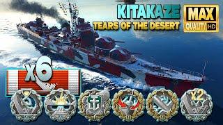 Destroyer Kitakaze MVP on map Tears of the Desert - World of Warships